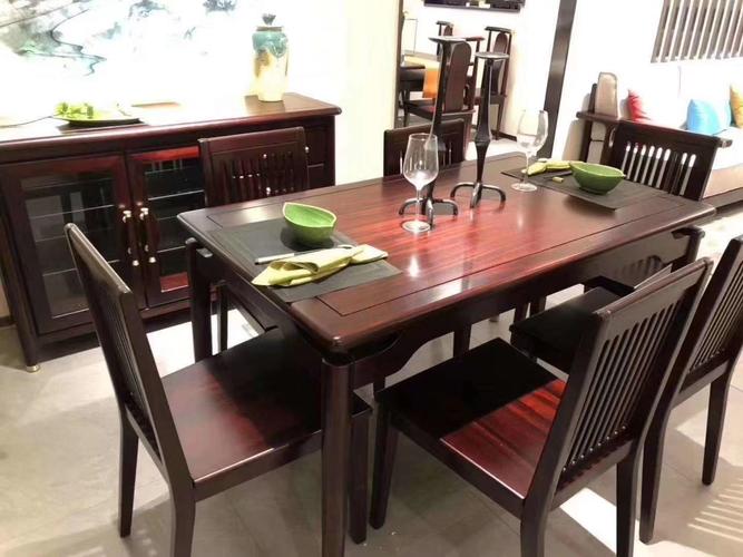 新中式乌金木实木长餐台餐椅 - 恒好家具 家具工厂联盟销售中心
